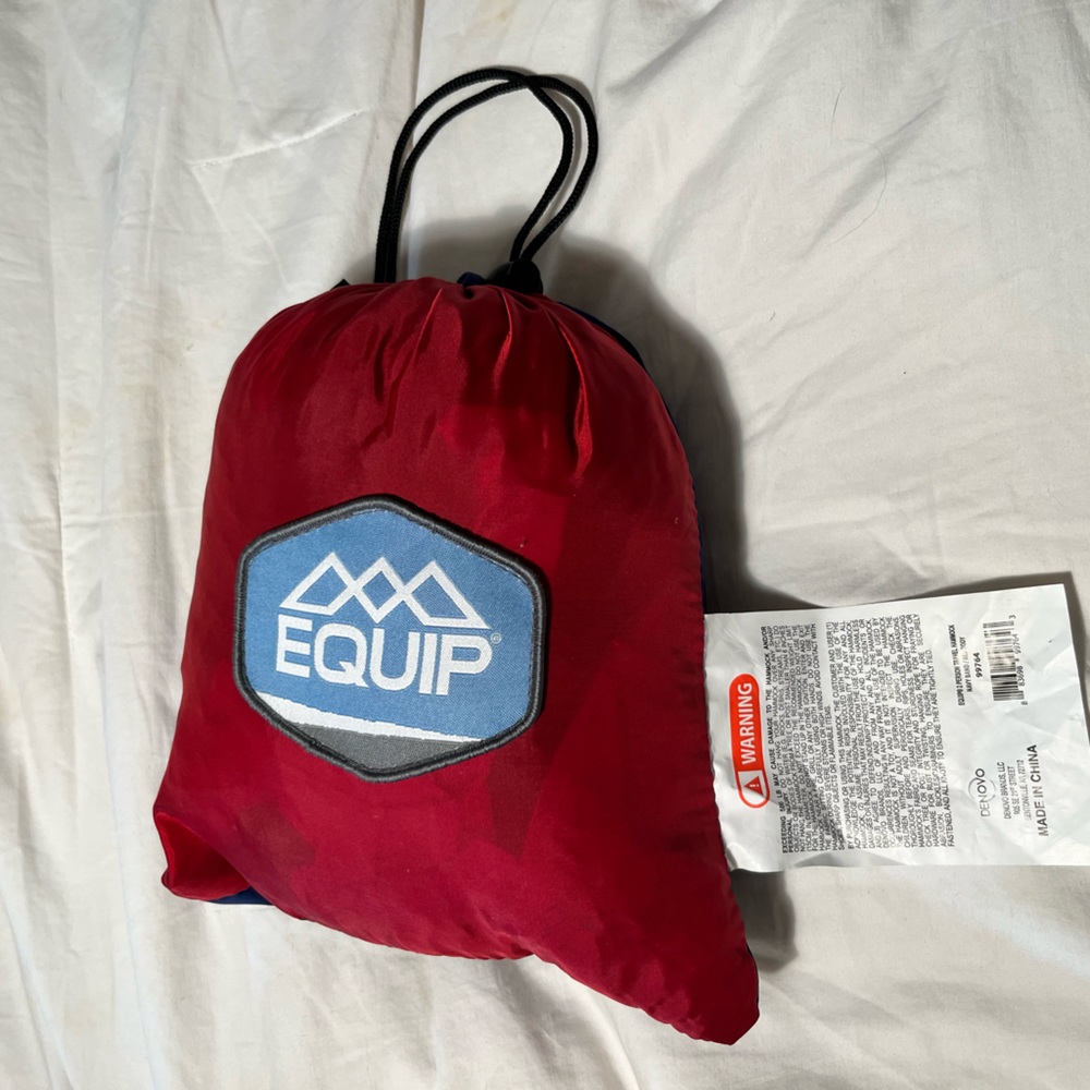 2-Person Equip Red and Blue Lightweight Nylon Travel Hammock